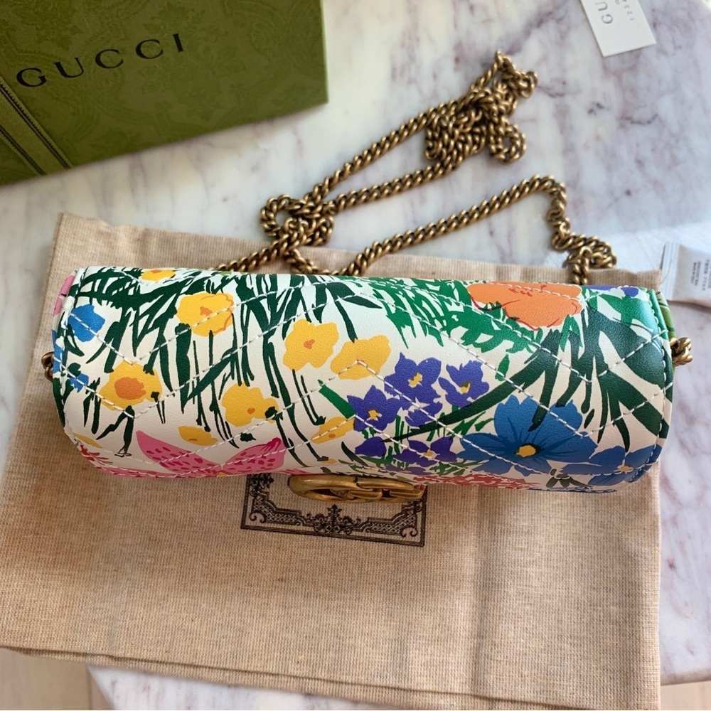 🌼 GUCCI Ken Scott GG Marmont Super Mini Bag in Floral Print Limited Edition - Picture 12 of 16